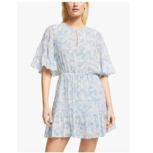 JOIE Teresa Silk-blend Embroidered Ruffled Mini Dress - XS